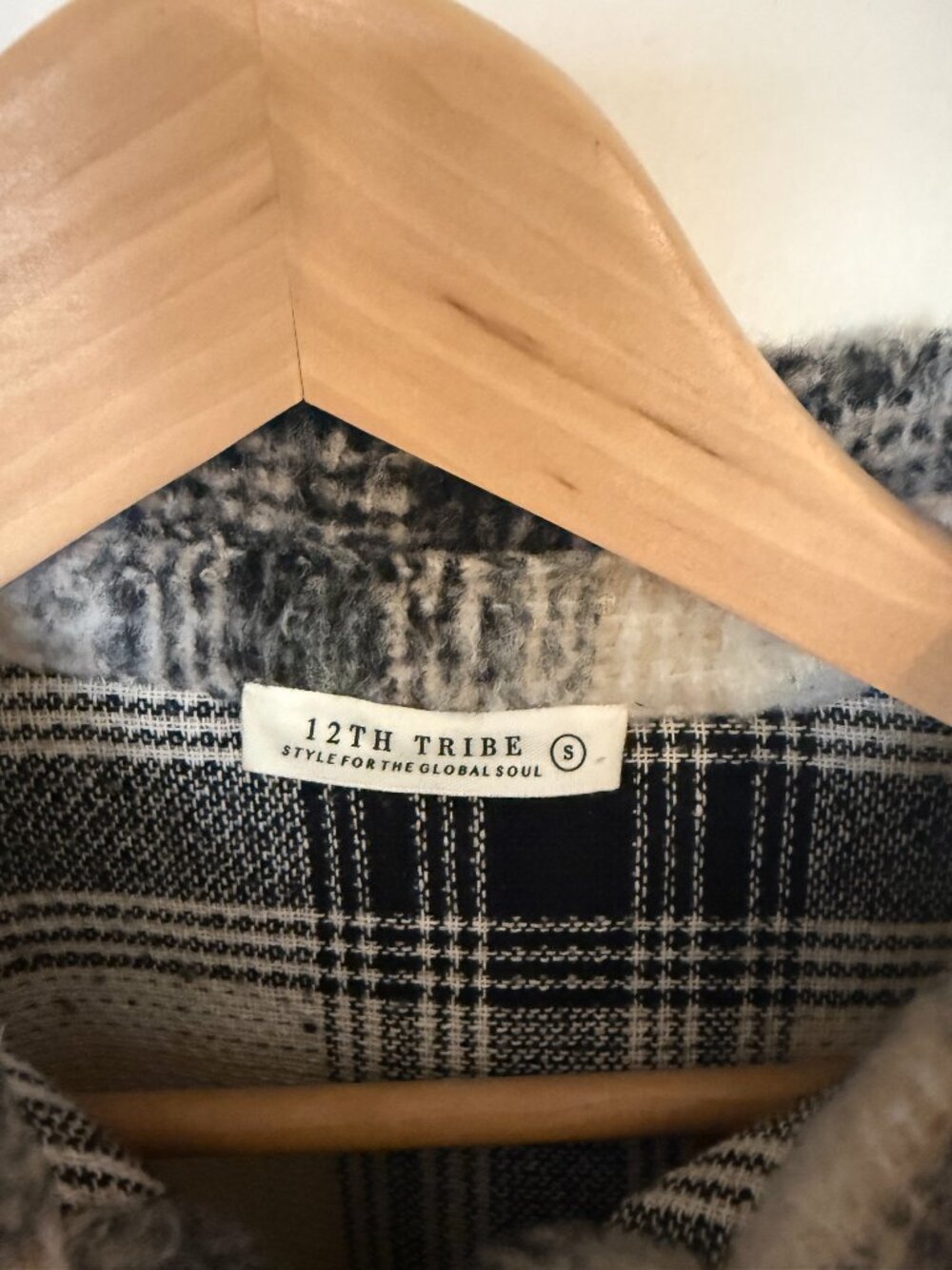 12th Tribe Axel Black Plaid Shacket (Small) - Picture 11 of 12